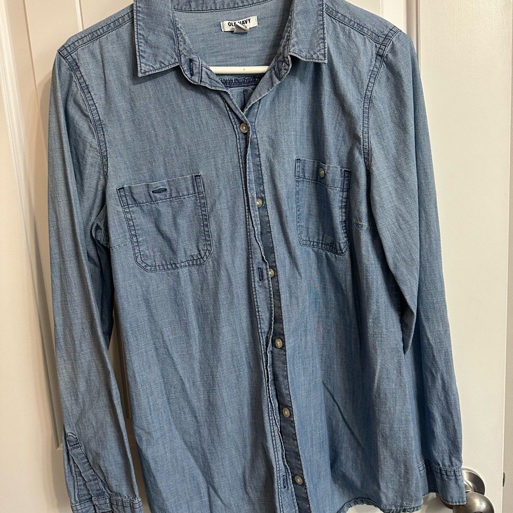 Old Navy Blue Denim Shirt for Men